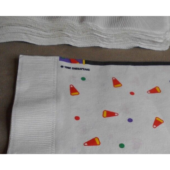 Lot of 25 Vintage Halloween Paper Napkins 2 Designs Jack O'Lantern Pumpkin 1980s - Picture 4 of 4